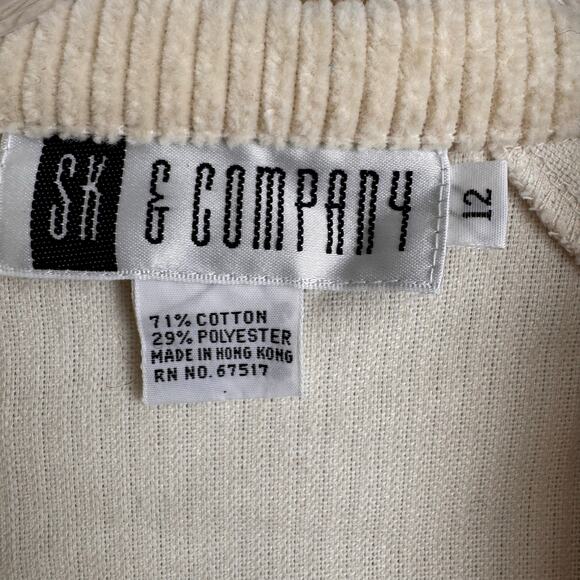 Vintage 80s/90s SK & Company Cream Corduroy Jacket puffy shoulders Hong Kong 12 - Picture 14 of 14